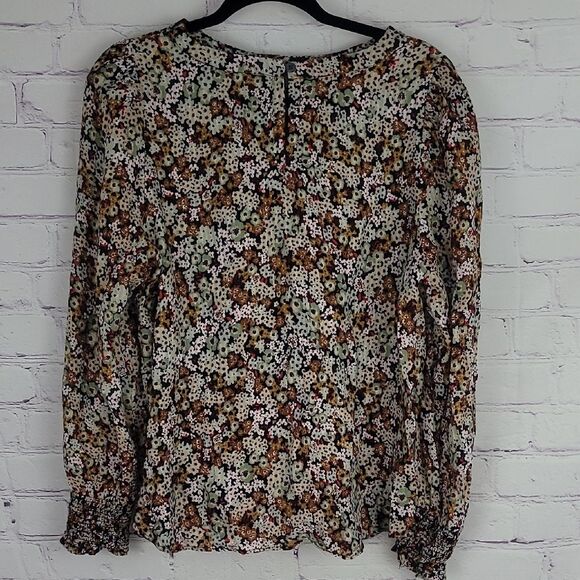 LOFT Multicolored long Sleeve Floral Blouse/Top. Thin And Light. Size Large. - Picture 2 of 6